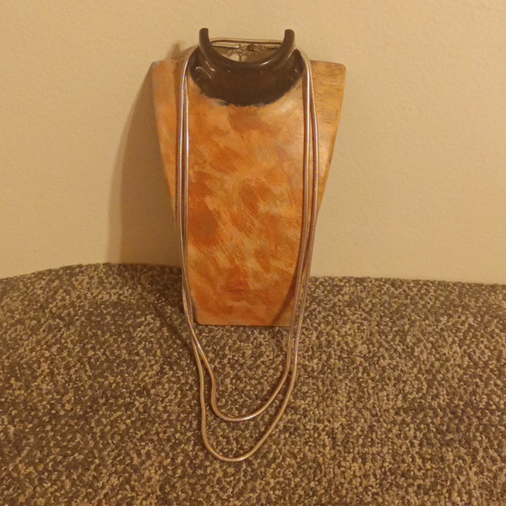 Monet Vintage Long silver tone womens necklace